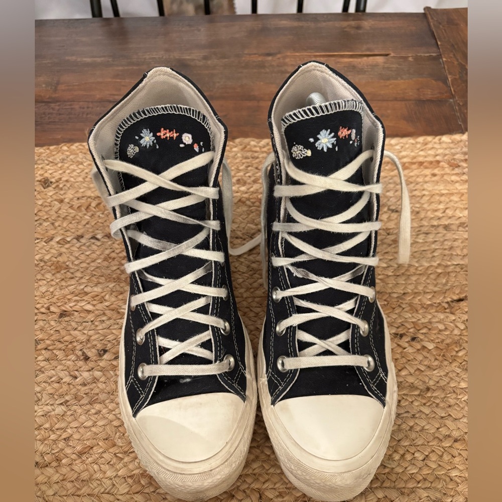 Converse CTAS Lift Hi Platform Embroidered Floral Women's Sz 9 - Picture 4 of 12